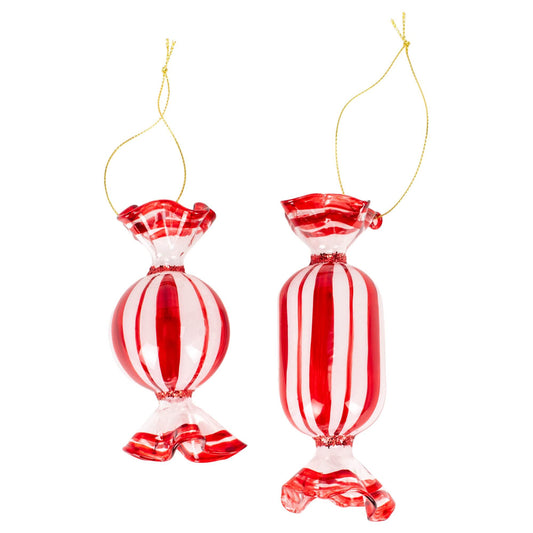 RAZ Imports 2021 Peppermint Parlor 5.5-inch Peppermint Candy Ornament, Assortment of 2