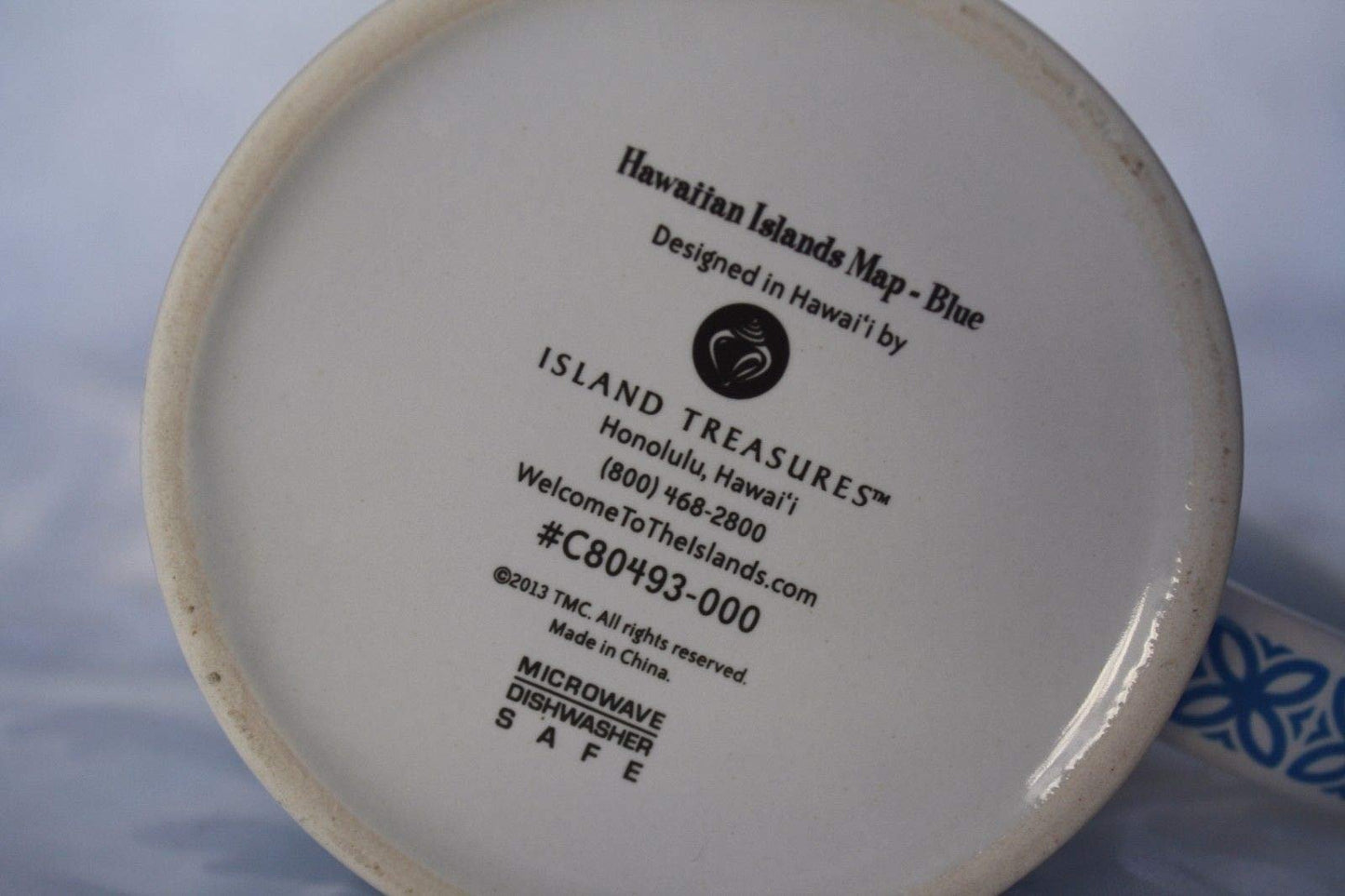 10 oz. Island Treasures Mug, Hawaiian Map - Blue
