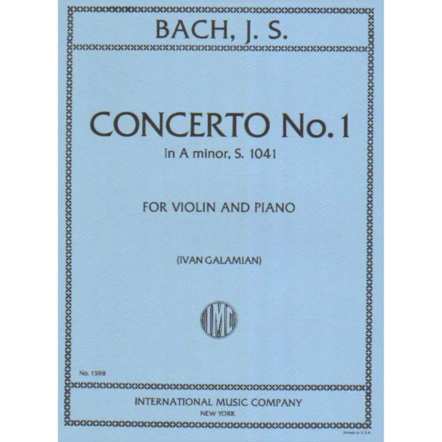 J.S. Bach: Concerto No. 1 in A Minor, S. 1041, for Violin and Piano (Ivan Galamian)