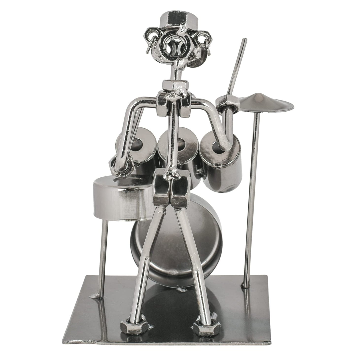 Broadway Gift Co. Classic Silver Tone Drummer 7 inch Metal Table Top Figurine