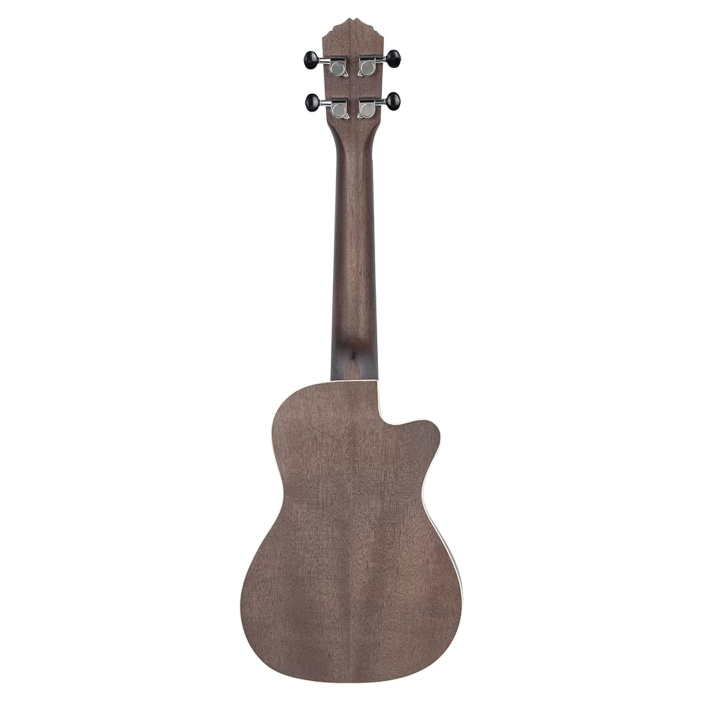 Ortega Guitars, 4-String Earth Series Concert Left-Handed Acoustic/Electric Ukulele, Transparent Black, (RUCOAL-CE-L)