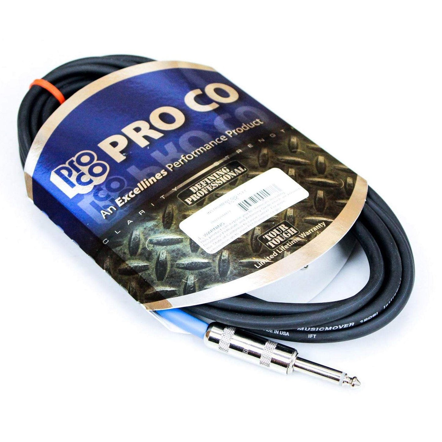 Proco EG Excellines series instrument cables (1/4" to 1/4", 15 foot) EG-15