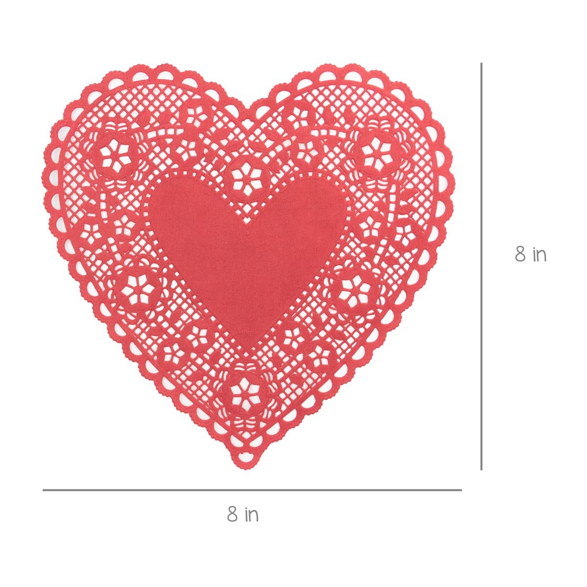 Hygloss Heart Doilies - 36 Pcs -8-Inch Pink Paper Heart Shaped Doilies for Valentines Crafts, Table Settings - Ideal for Valentine Doily, Paper Heart Doily Projects