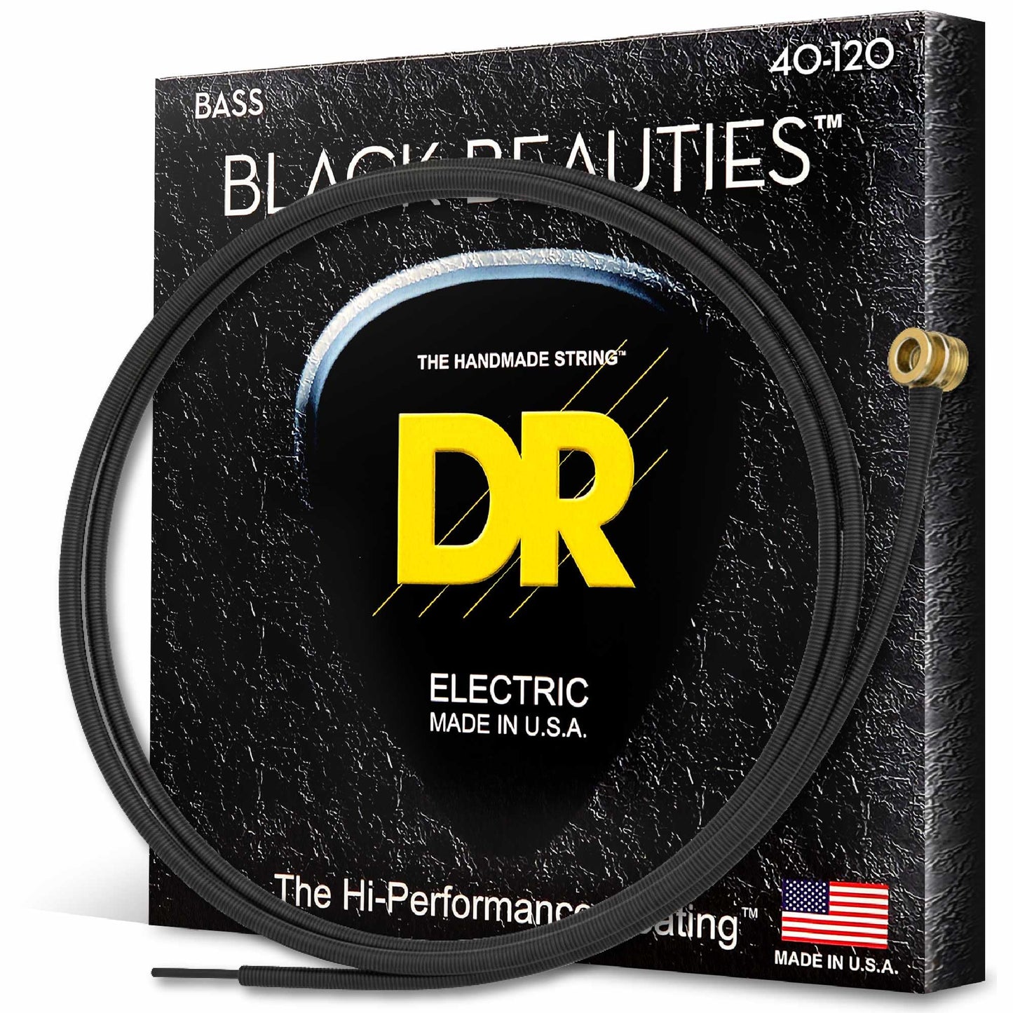 DR Strings BLACK BEAUTIES™ - BLACK Coloured Bass Strings