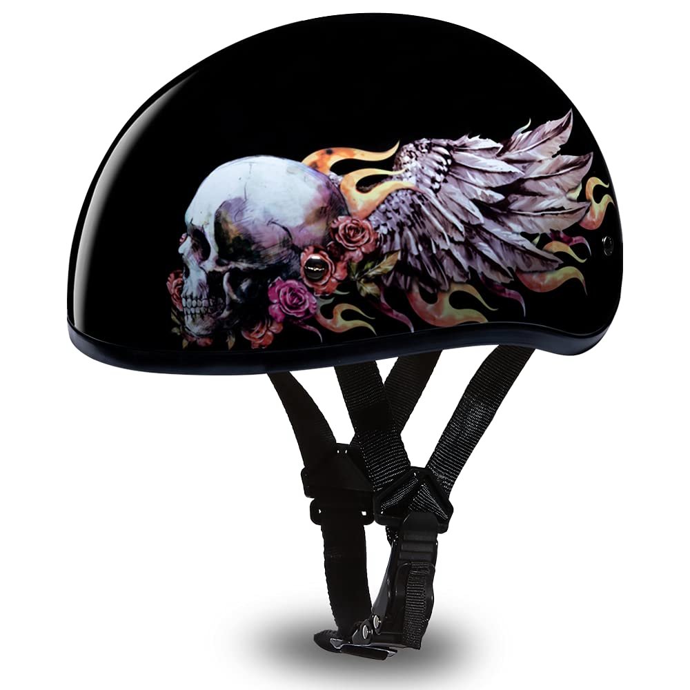 Daytona Helmets Half Skull Cap Motorcycle Helmet – DOT Approved [Graphics]…