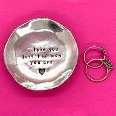 Basic Spirit "I Love You Just The Way You Are." Pewter Trinket Dish Ring Bowl Wedding Gift Box