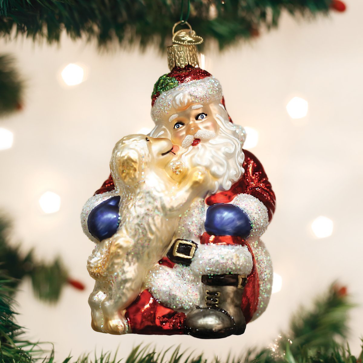 Old World Christmas Ornaments: Weihnachtsmann-Glasornamente für den Weihnachtsbaum