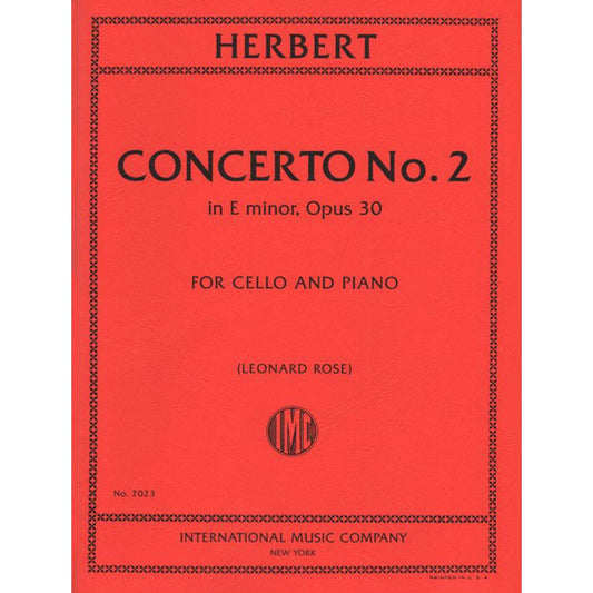 Herbert Victor Concerto No2 in e minor Op 30 Cello and Piano by Leonard Rose - International
