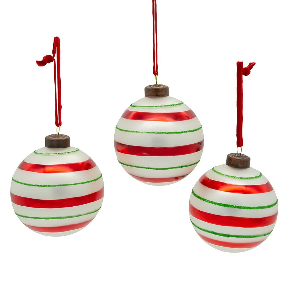 Kurt Adler Glass Vintage Early Year 3-Pieces Reflector Ornament Set