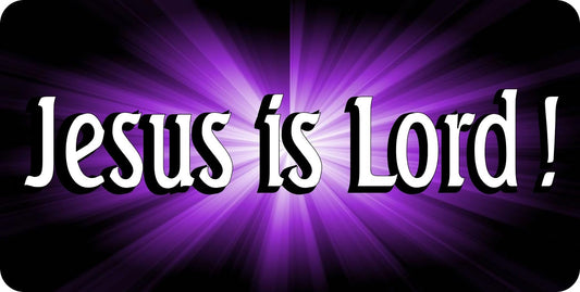 Jesus is Lord Purple Photo License Plate
