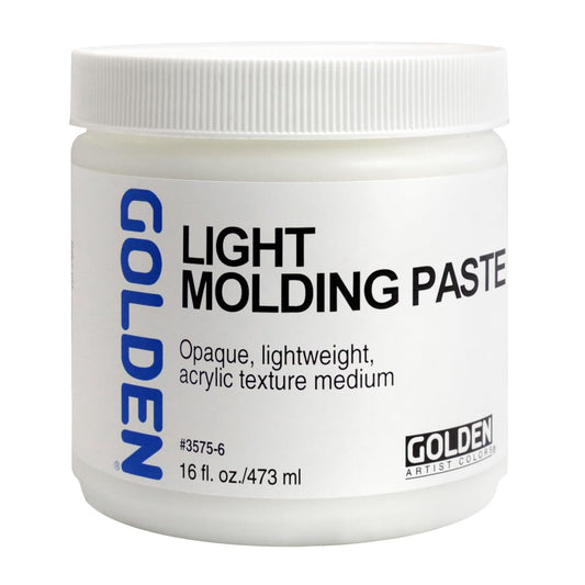 GOLDEN Light Molding Paste, 16 fl. oz. Jar, Professional Acrylic Paste Medium, Opaque
