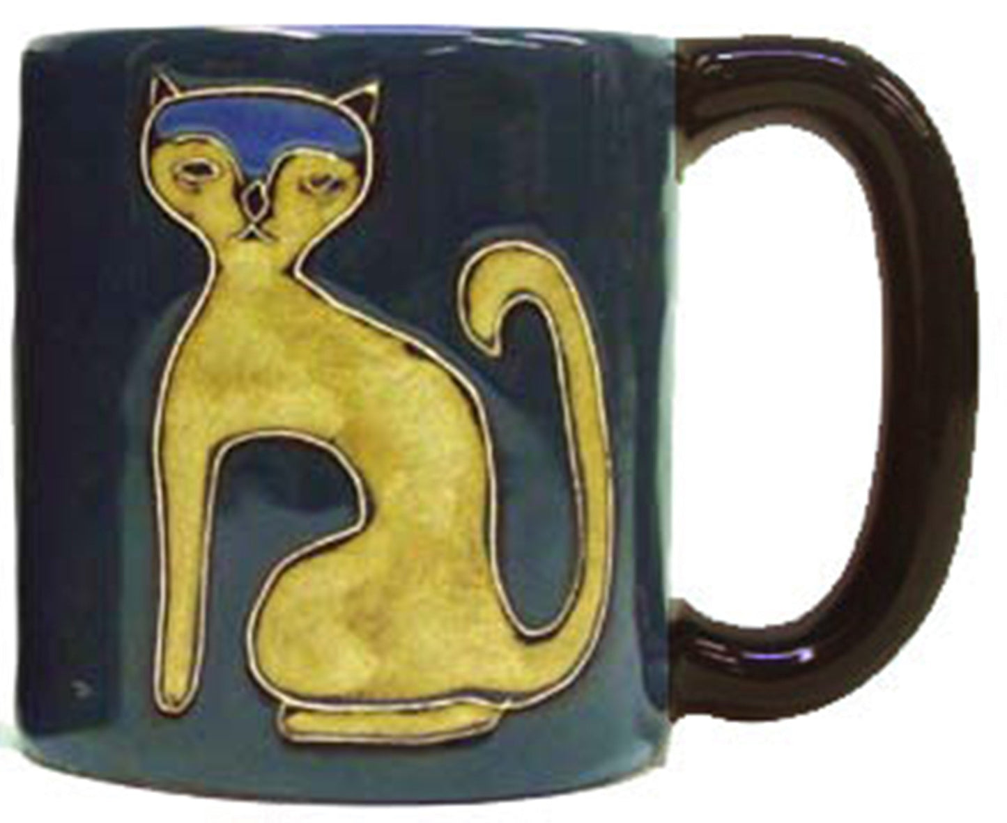 Mara Stoneware Mug - Cats - Blue - 16 oz
