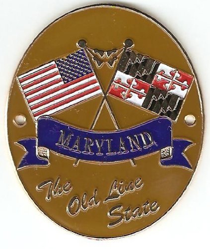 Maryland & United States of America Flags - Hiking Stick Medallion - The Old Line State