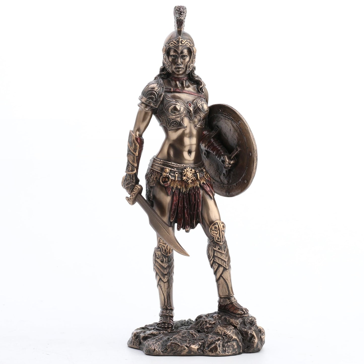 Veronese Design 9" Tall Amazon Warrior Wielding Sword and Shield Cost Cast Bronzed Resin Sculpture Collectible Figurine Greek Roman Spartan Gift
