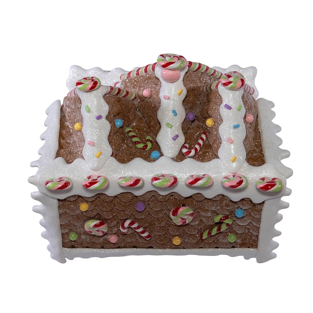 Kurt S. Adler Kurt Adler 8.46-inch Battery Operated LED Lighted Lollipop Shop Gingerbread House, Multicolor