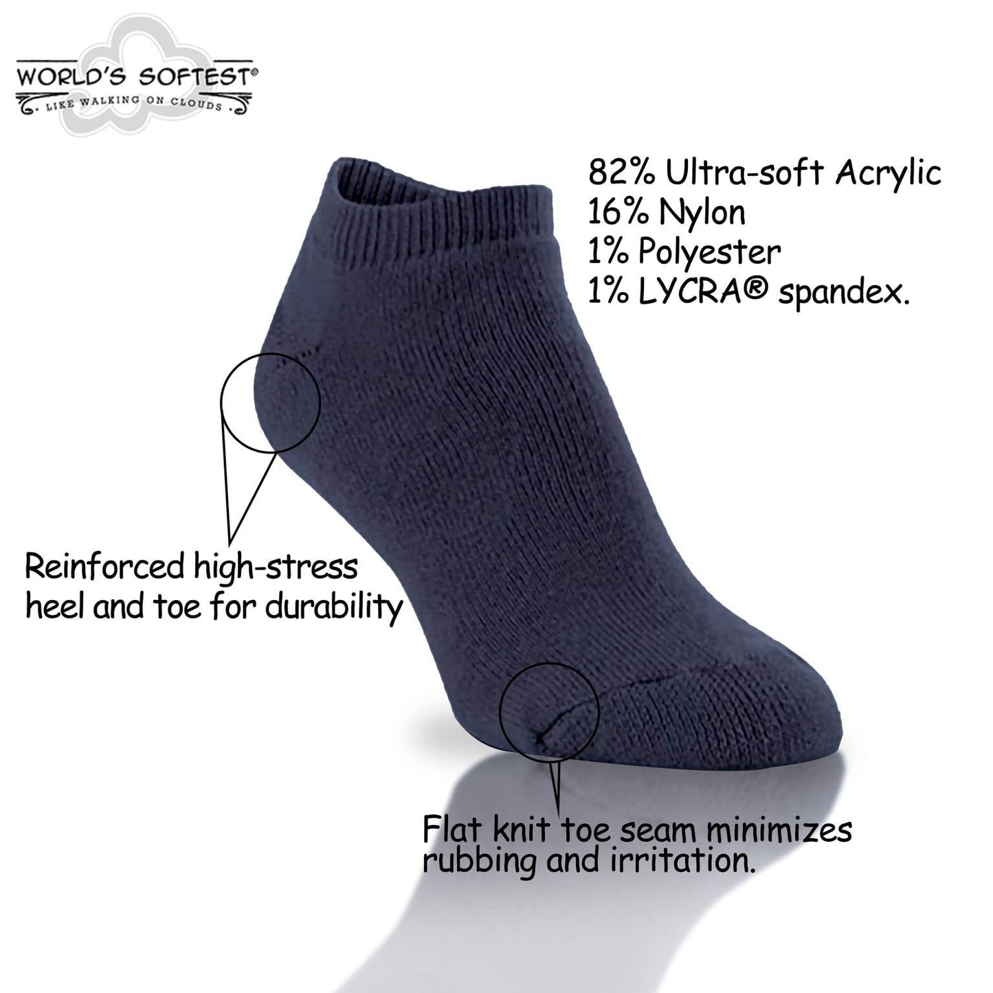 World's Softest Socks Classic Low - Comfortable Mens Socks