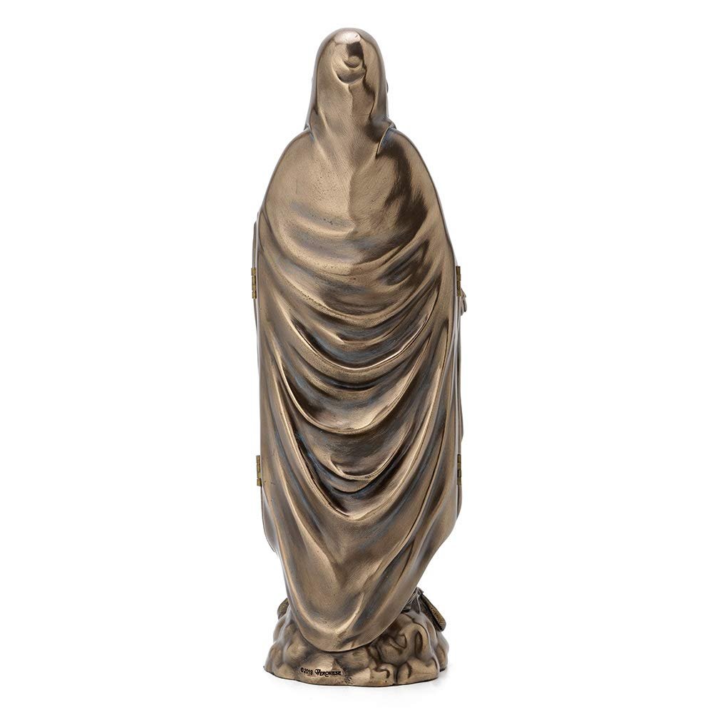 Veronese Design Lady of Grace Triptych Hinged Resin Sculpture Bronze Finish