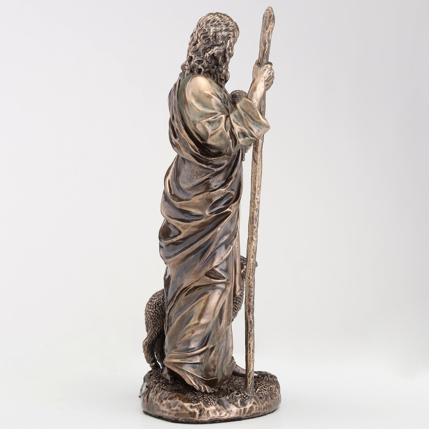 Veronese Design 6 1/4 Inch Jesus The Good Shepherd Cold Cast Resin Bronze Technique Religious Decoration Sculpture
