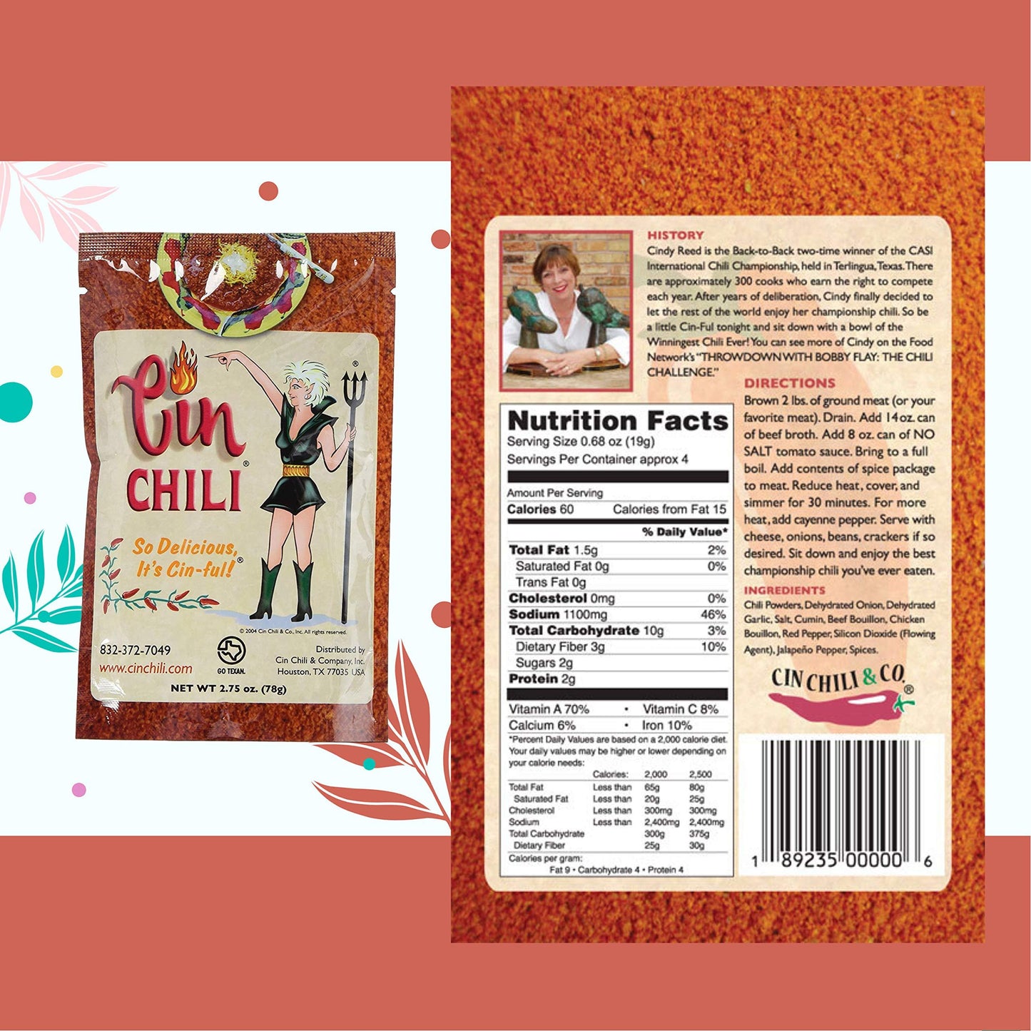 Cin Chili Mix Deliciously Cin-ful Seasoning Sauce for Cooking or Baking, Pack of 3