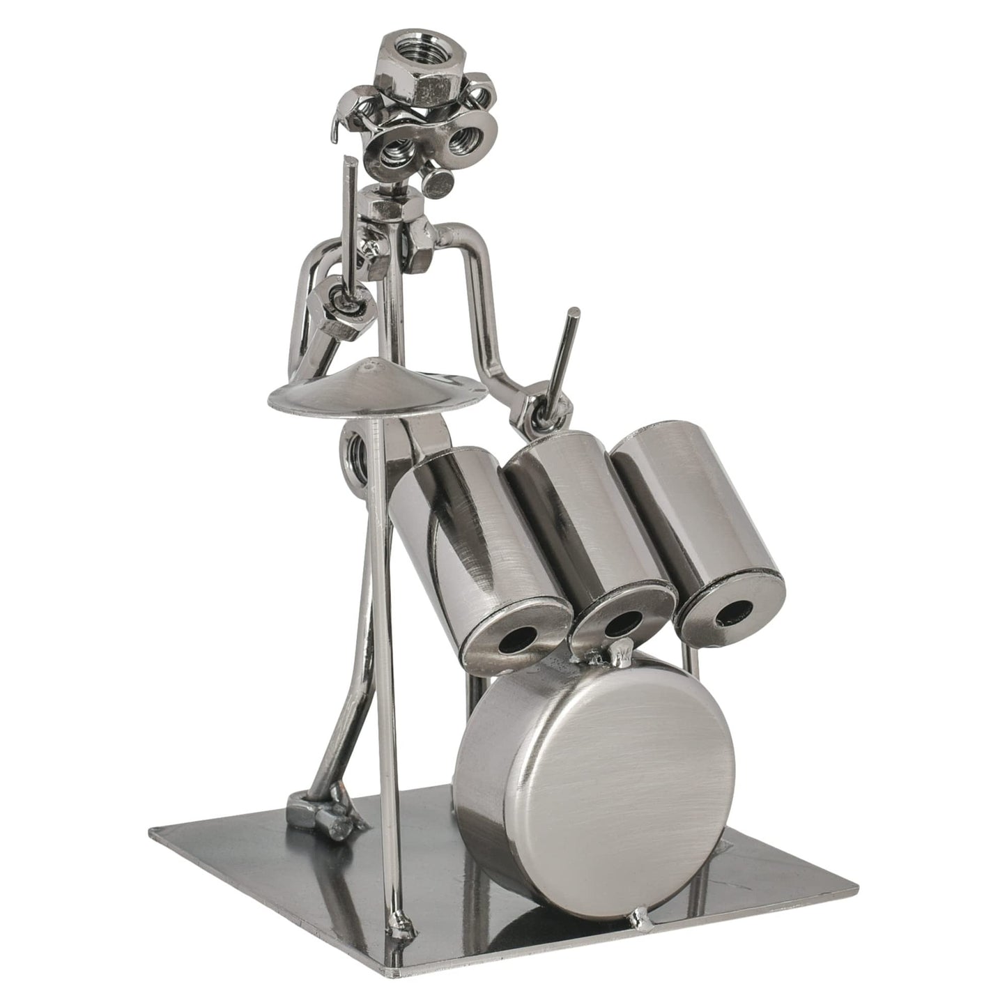 Broadway Gift Co. Classic Silver Tone Drummer 7 inch Metal Table Top Figurine