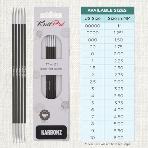 KnitPro Karbonz Double Pointed Needles 8" (20cm)
