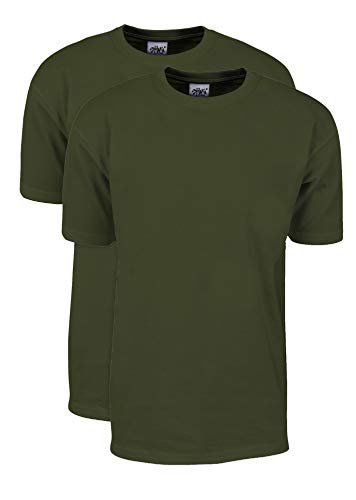 Shaka Wear Men's T Shirt – 2 Pack 7 oz Max Heavyweight Cotton Short Sleeve Crewneck Tee Top Tshirts Regular Big Size MHS02 Black 2T 2pk