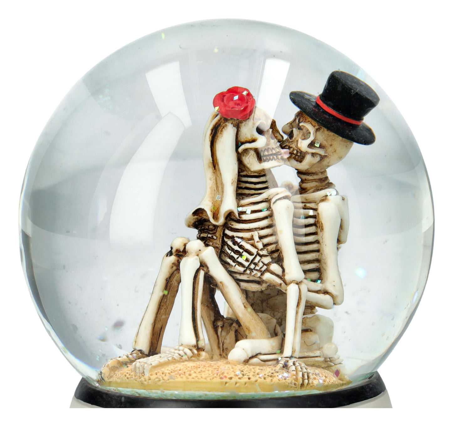 Pacific Giftware 5" Tall Love Never Dies' Romantic Gothic Collectible Eternal Love Skeleton Water Globe