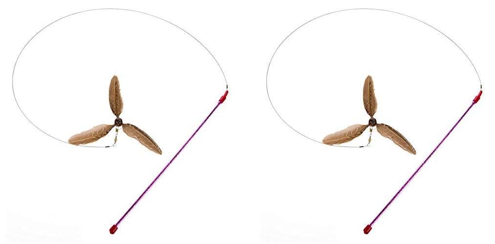GoCat Da Purr-Peller Cat Toy, A Feather Propeller That Spins as it is Guided Through The Air (2-(Pack))