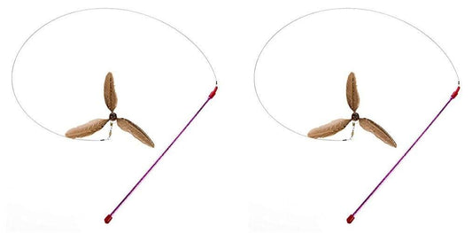 GoCat Da Purr-Peller Cat Toy, A Feather Propeller That Spins as it is Guided Through The Air (2-(Pack))