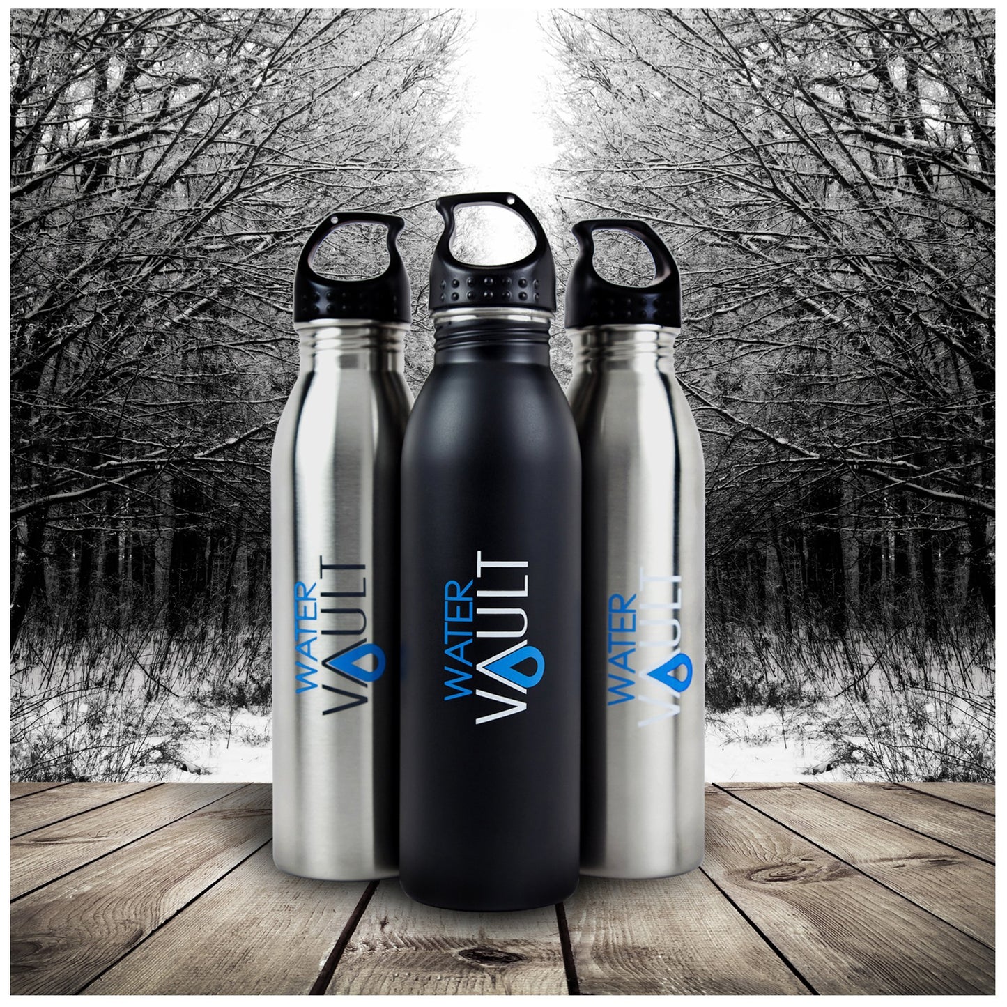WaterVault Stainless Steel Water Bottle – Lightweight, Bpa-Free Sports Canteen, 24oz