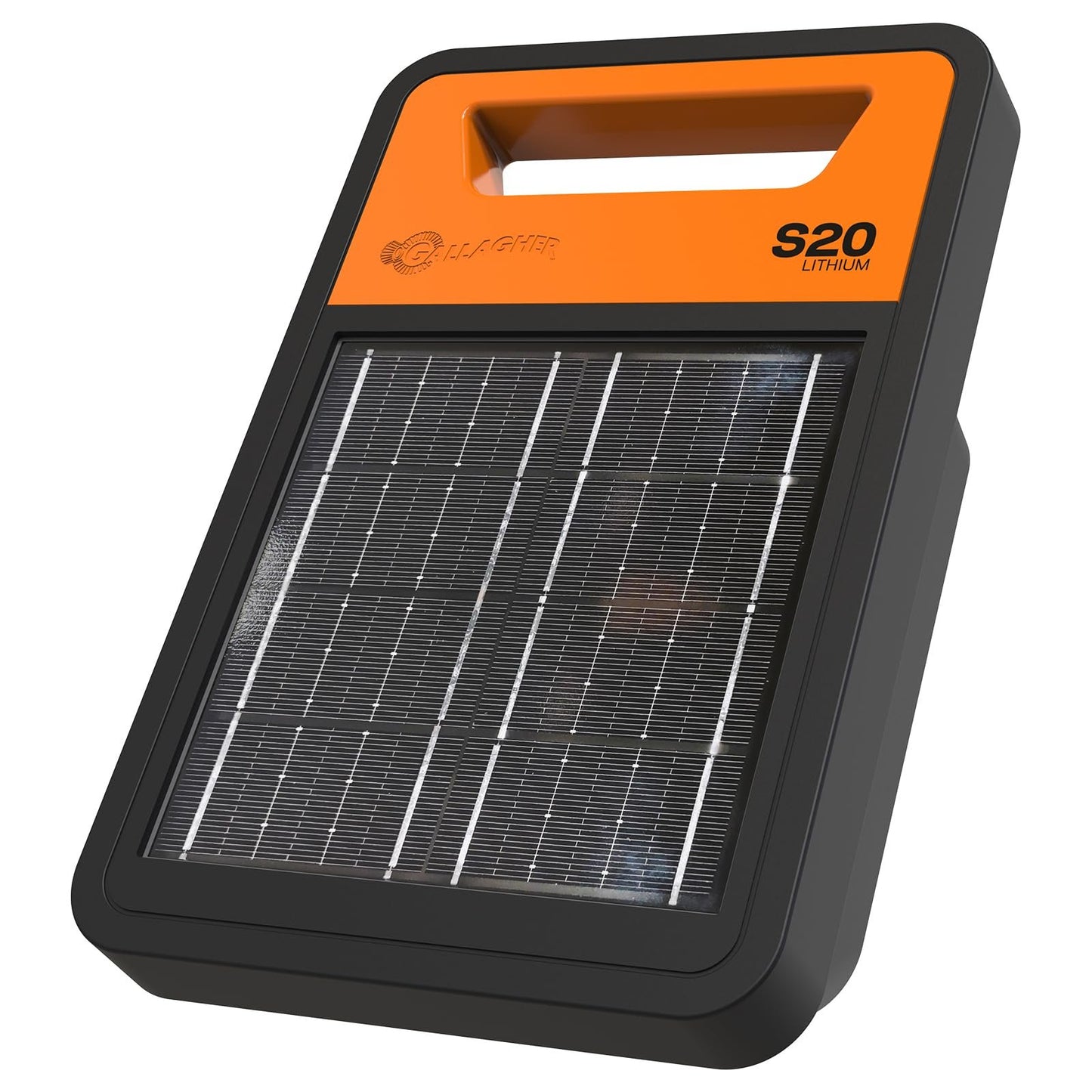 Gallagher S20 Solar Electric Fence Charger | Powers Up to 2 Miles of Typical Fence | Lithium Battery Technology | 0.2 Joule Solar Energizer for Poultry, Livestock, Gardens, and Pets