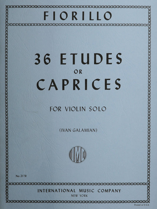 Fiorillo, Federigo - 36 Etudes or Caprices - Violin - by Ivan Galamian - International