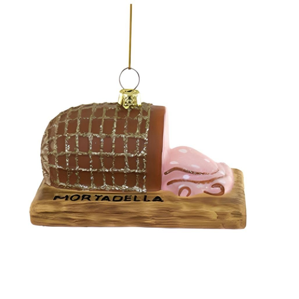 Cody Foster & Co Delightful Mortadella Ornament, Authentic Glass Meat Replica, 3-Inch