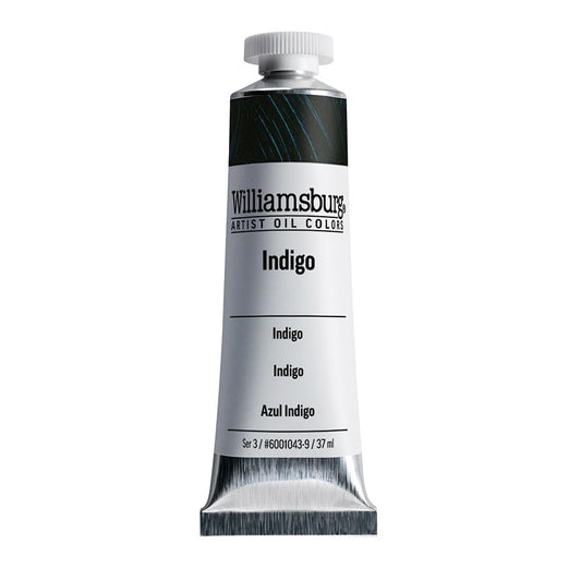 Williamsburg Artist Oil Colors by GOLDEN, Indigo, 37 ml tube, Professional Oil Paint, Semi-Opaque
