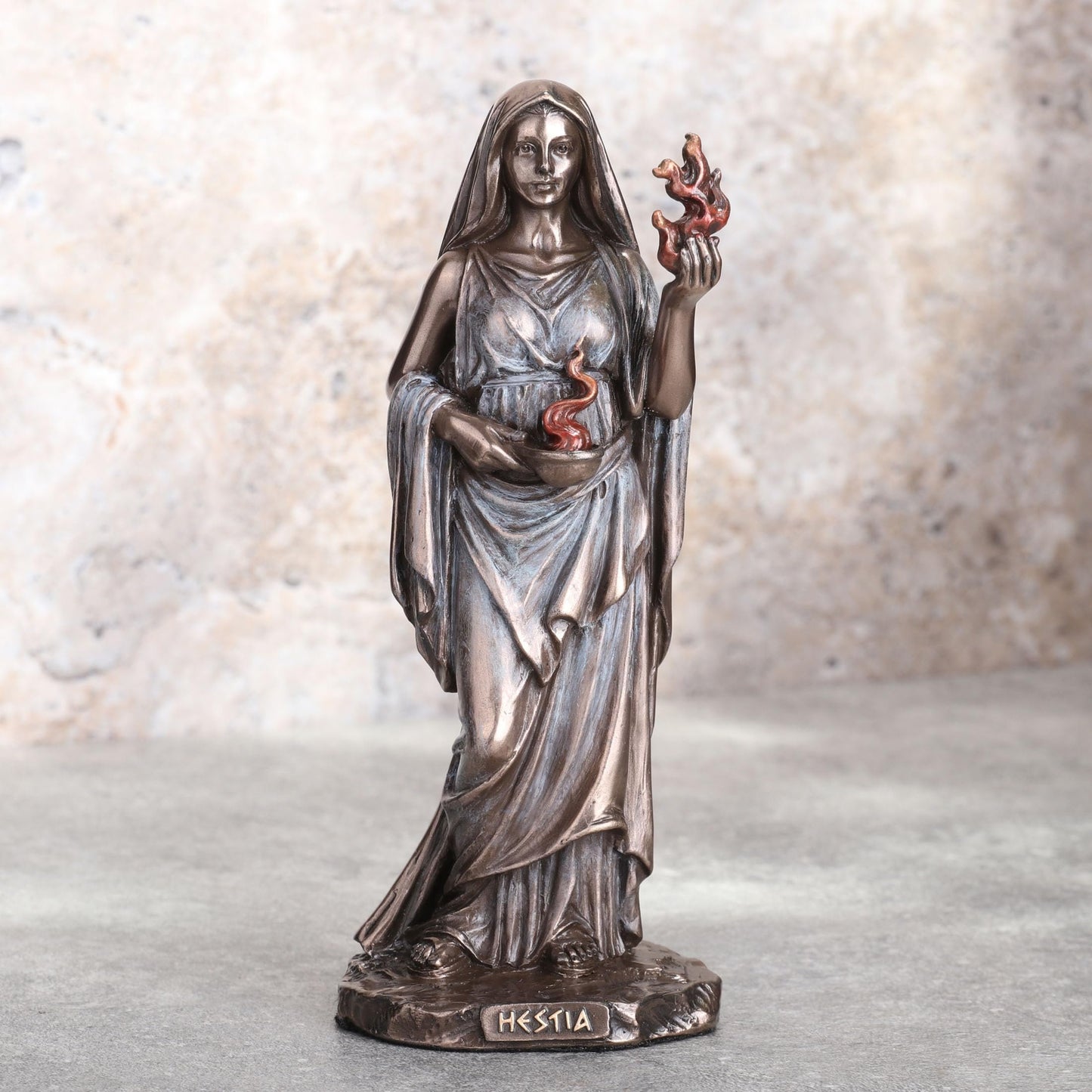 Veronese Design 6 1/4 Inch Hestia Greek Goddess of Home and Hearth Cold Cast Resin Bronze Finish Sculpture