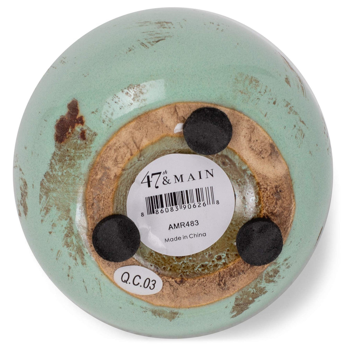 47th & Main Creative Brands Rustic Ceramic Vase, Mini, Light Green