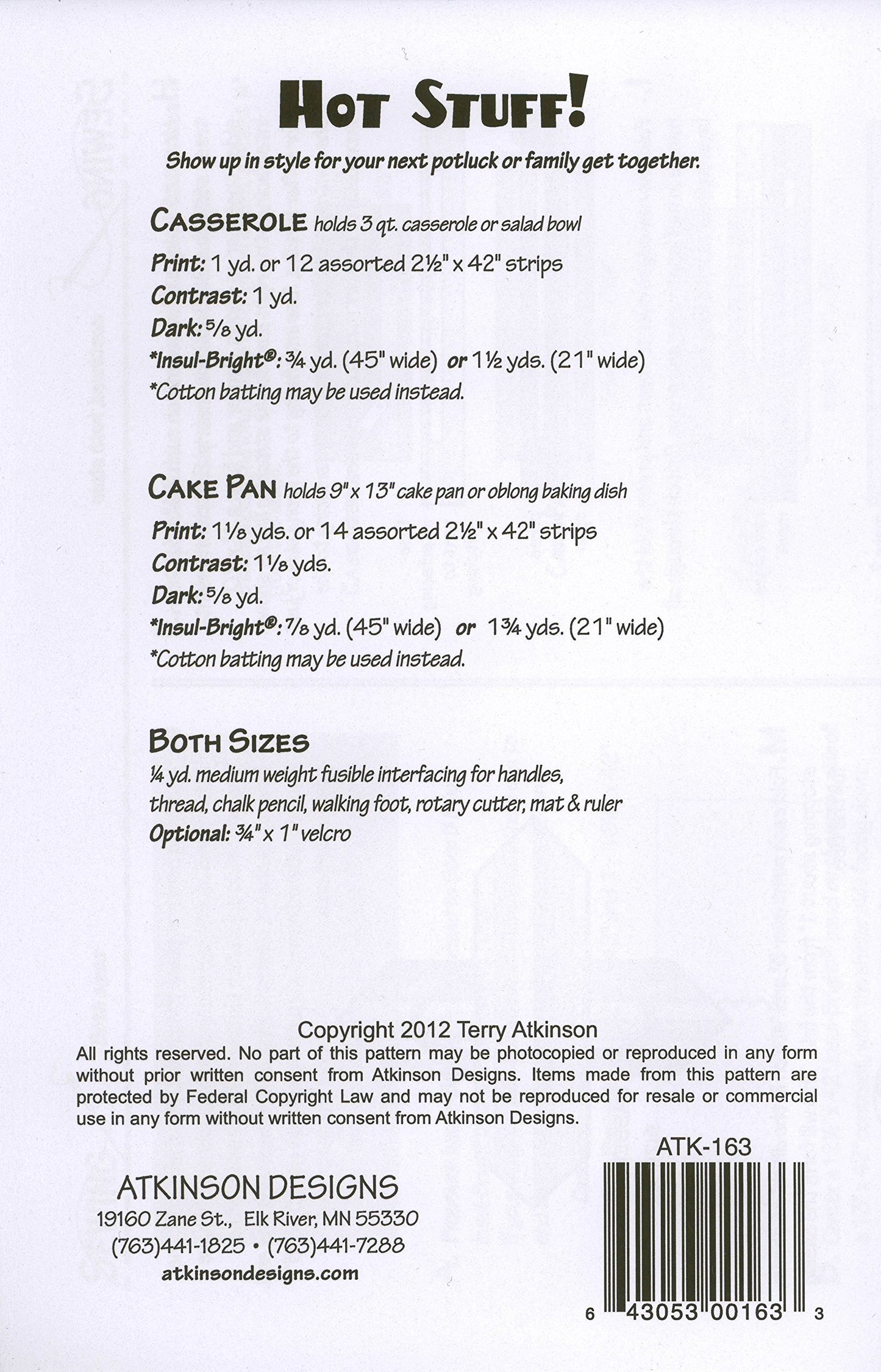 Atkinson Designs Patterns-Hot Stuff!, (ATK163)