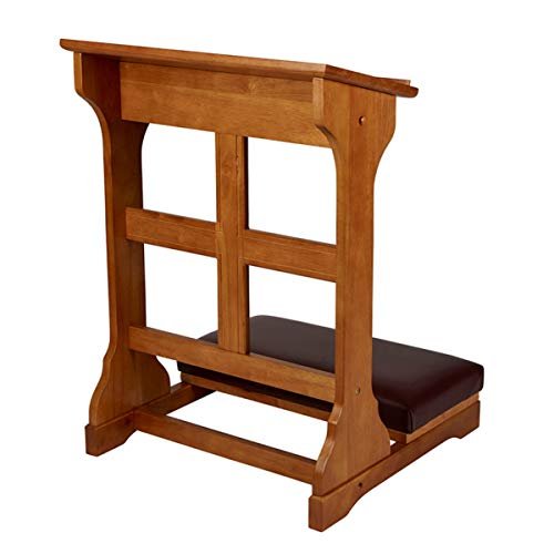 Christian Brands Cross Padded Kneeler - Medium Oak