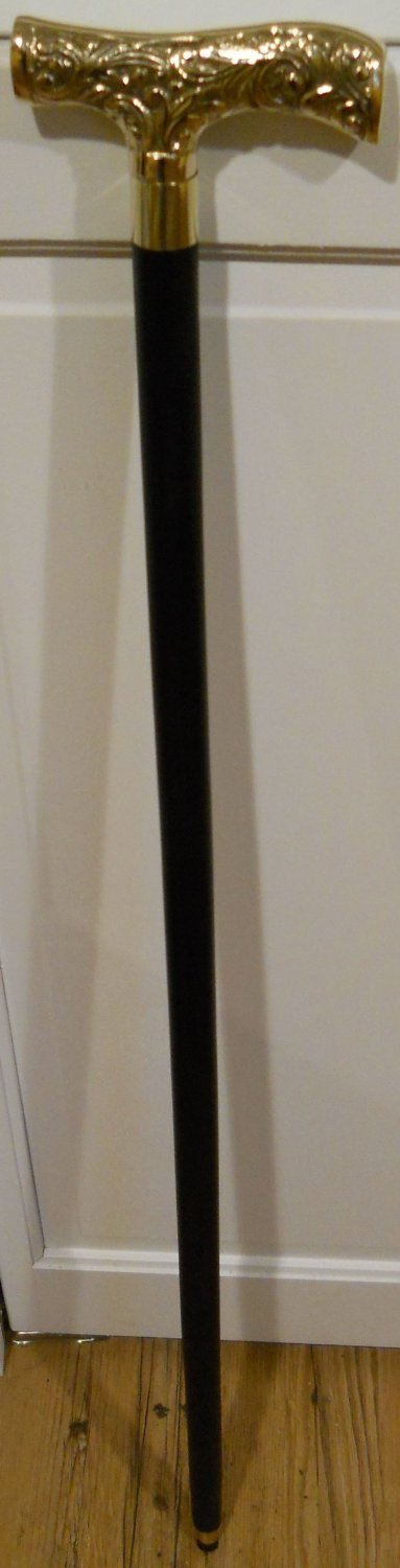 Upper Deck, LTD Victorian Style Wood Walking Stick ~ Cane with a Brass Handle