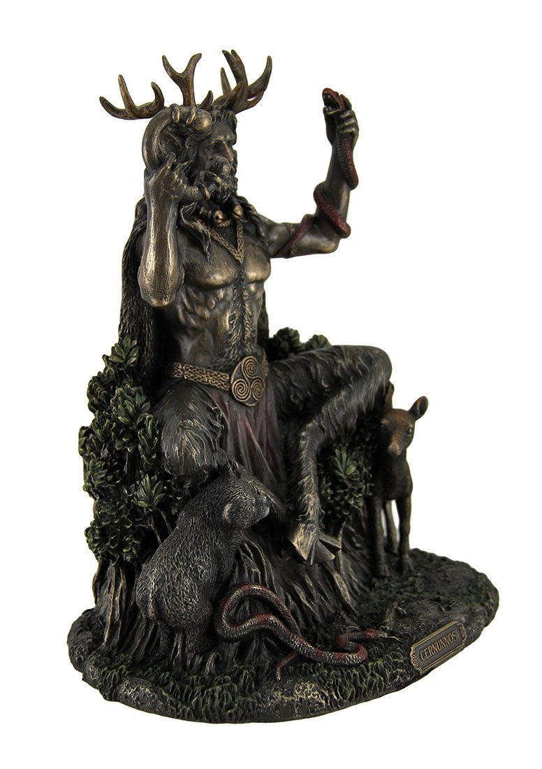 VERONESE DESIGN 9 Inch Cernunnos Celtic Horn God of Nature and Wildlife Cold Cast Resin Statue Bronze Finish