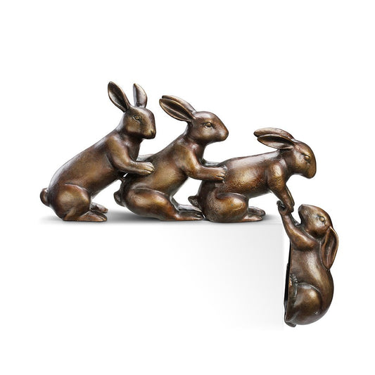 SPI Aluminum Helping Hand Rabbits Garden Sculpture