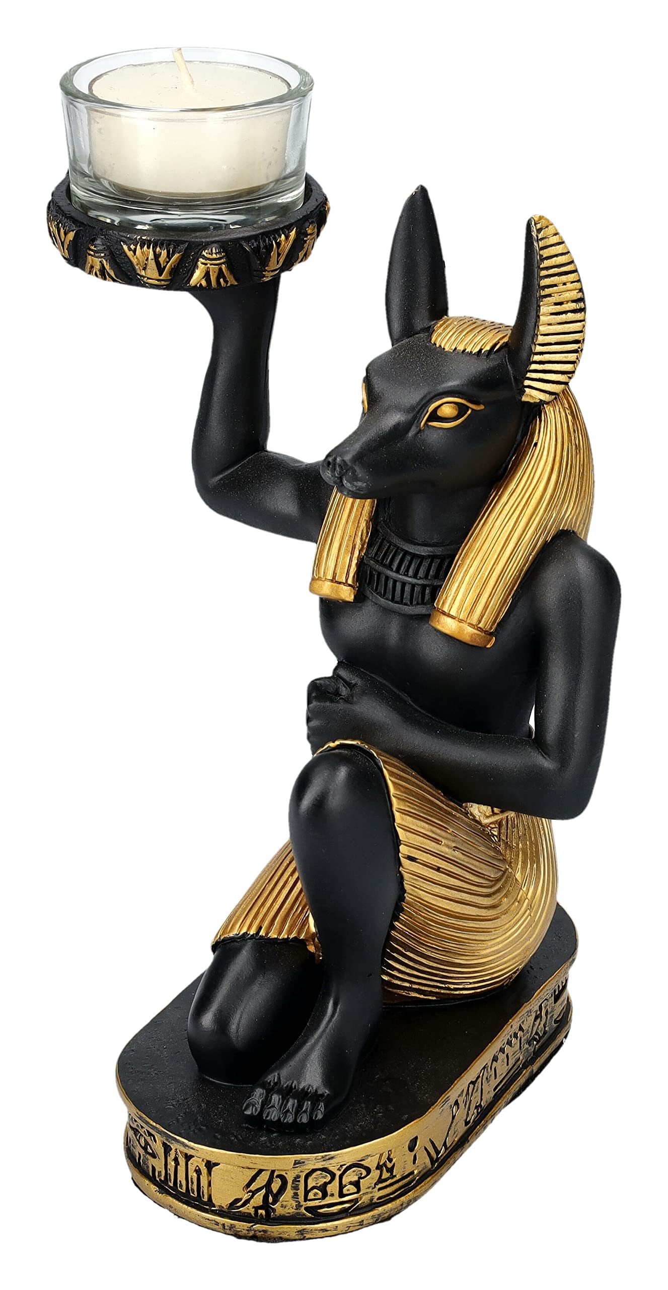Pacific Giftware Anubis Candle Holder, 7-inch Height, Resin, Table Decoration