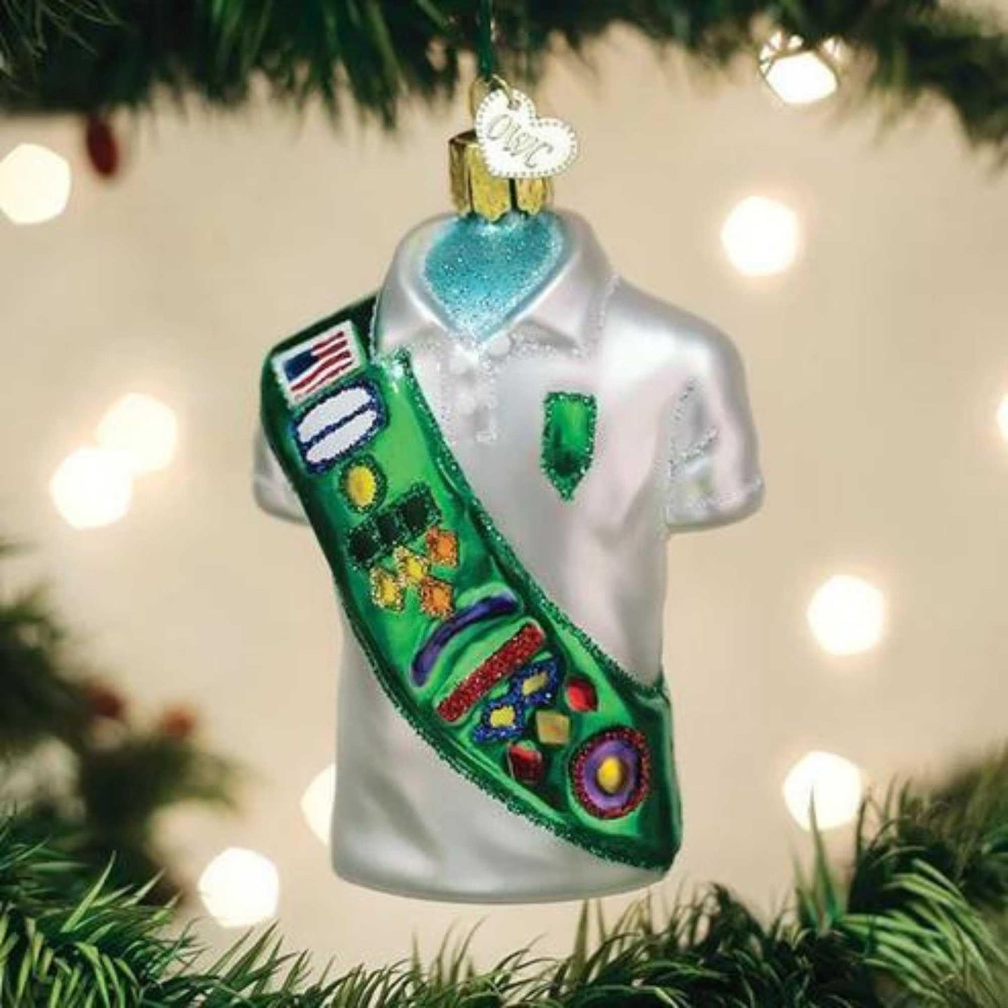 Old World Christmas Girl Scout Uniform Blown Glass 2020 Unique Christmas Ornaments for Christmas Tree Decorations