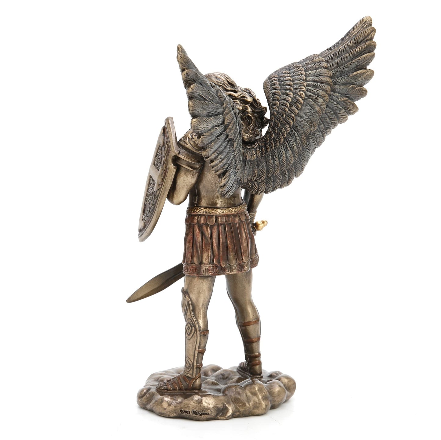 Veronese Design 7 3/4" Archangel Saint Michael Sword and Shield Resin Sculpture Cast Bronze Finish