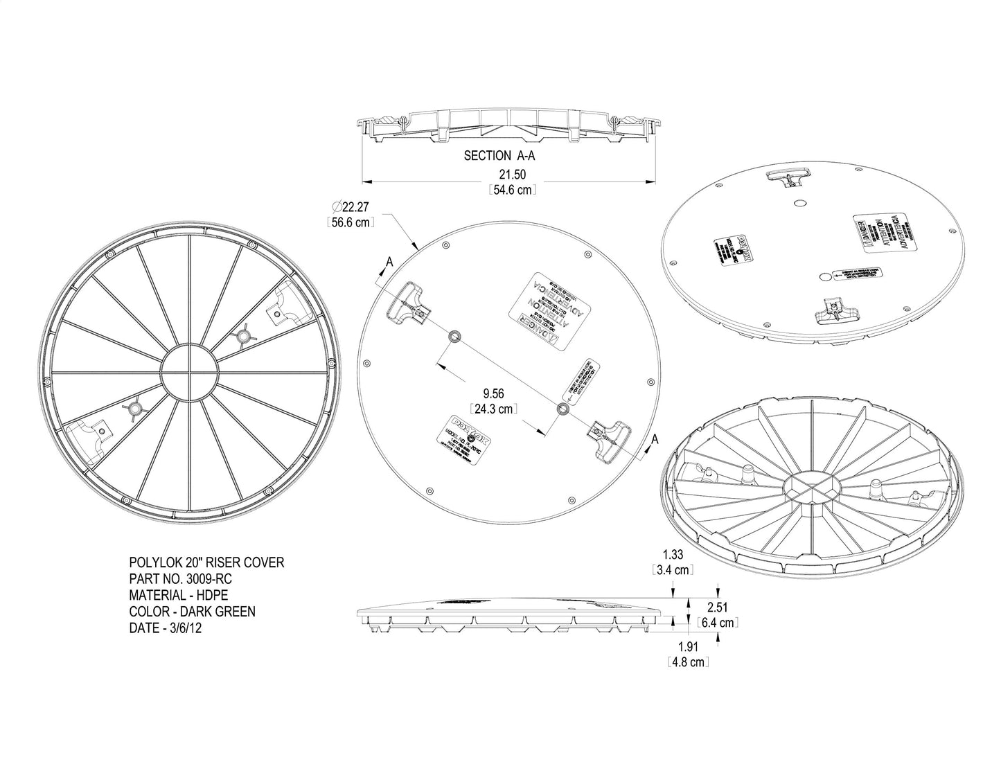 Polylok 20" Septic Tank Cover/Lid (PN: 3009-RC)