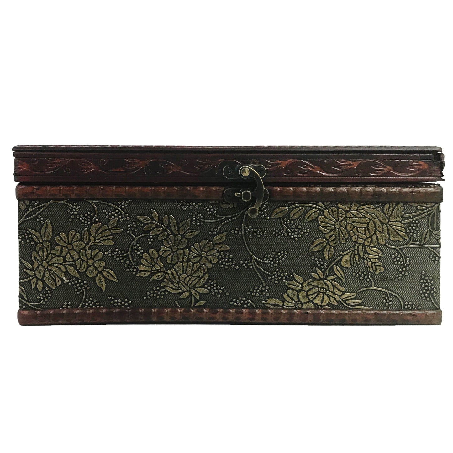 Allgala Medium Antique Wooden Jewelry Treasure Keepsake Box 2-PC Set-HD90206