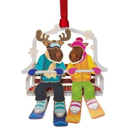 Beacon Design Moose on Chairlift Ornament