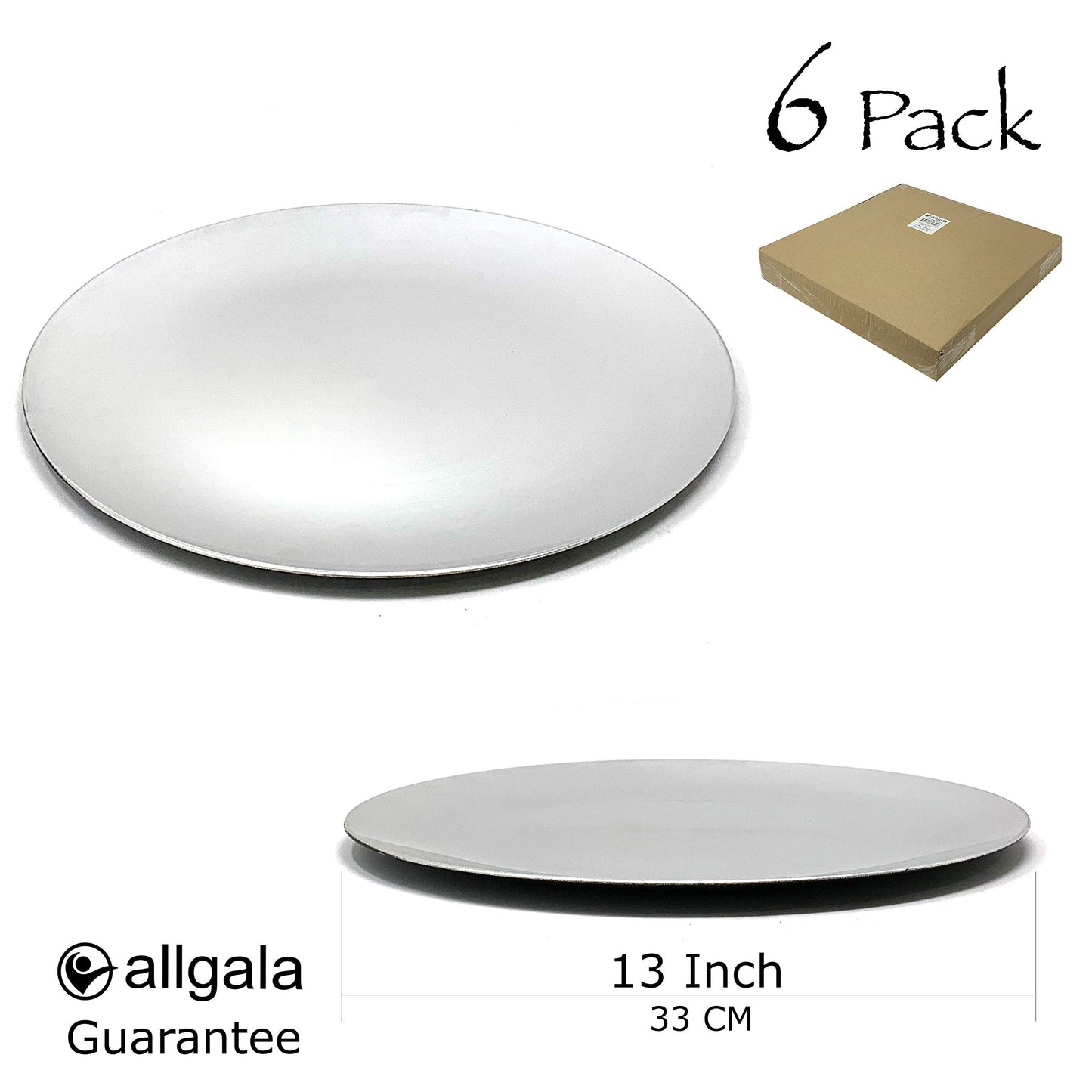 allgala Heavy Quality Round Charger Plates - Elegant Gold Chargers for Dinner Plates