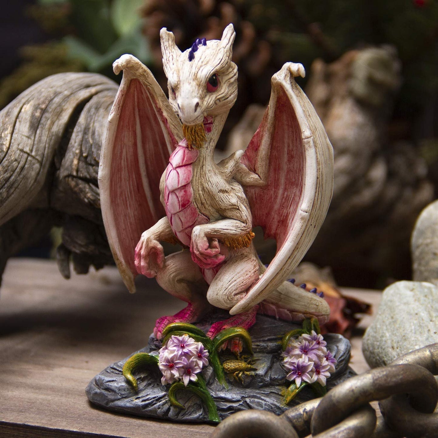 Pacific Giftware Garlic White Dragon Resin Figurine