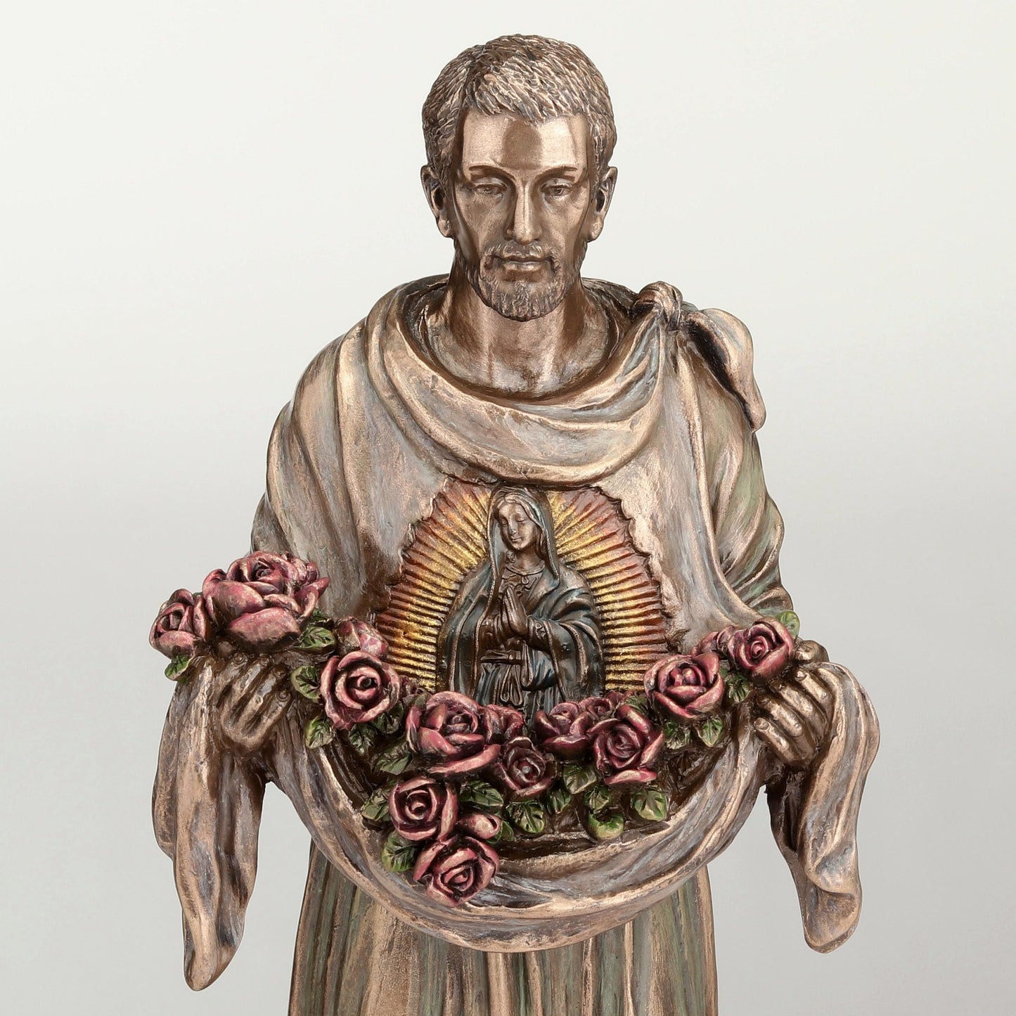 Veronese Design 8 1/8 Inch Saint Juan Diego Cuauhtlatoatzin Cold Cast Resin Bronze Finish Sculpture
